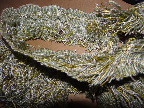 Galon frangé style vert olive - frangé,