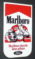 AUTOCOLLANT 1982 AUTOMOBILE MARLBORO FORD CHERCHE PILOTES FORMULE RENAULT 1983