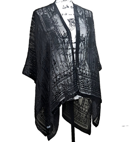Velvet burnout sheer wrap - burnout,