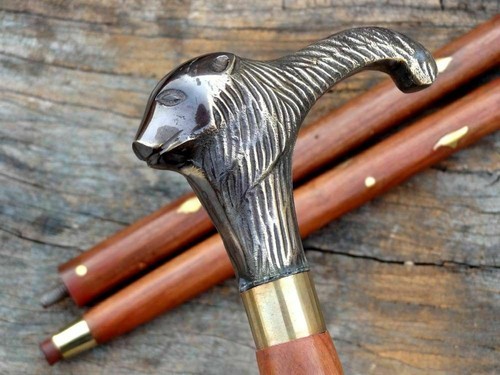 Canne vintage bois avec - canne,