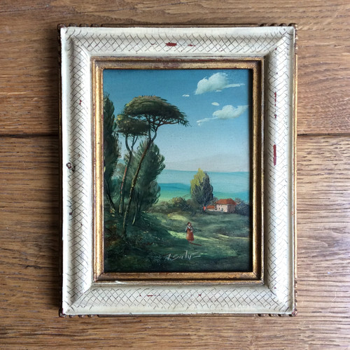 Huile sur panneau - sur, petit