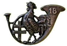 INSIGNE 18° BATAILLON DE CHASSEURS ALPINS COR ROND ANNEAUX ARTHUS BERTRAND