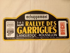 Plaque Rallye Tôle - Rallye des Garrigues - 1988 - Officiel - Echappement