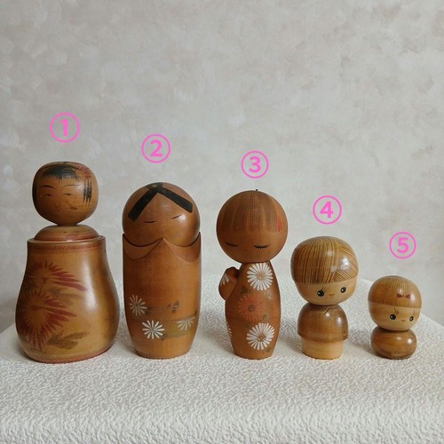 Traditional kokeshi doll set - kokeshi,