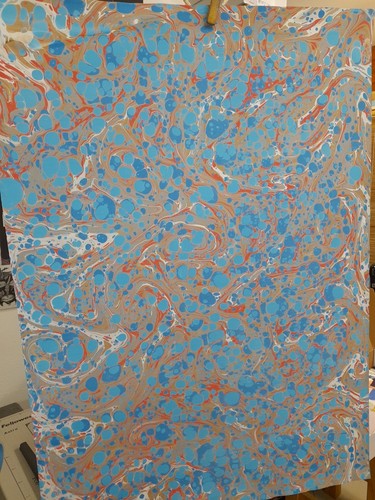 Papier marbré cuve de - marbré, à