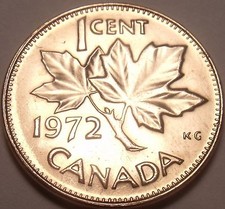 Gem Unc Canada 1972 Maple Leaf