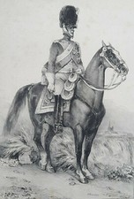 GENDARME ELITE TENUE Costume LITHOGRAPHIE Bry CHARLET Militaria CHEVAL XIX°