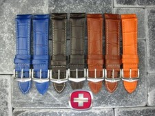 23 MM Cuir Alligator Grain Sangle Cavalerie Bande Marron Victorinox Armée 23