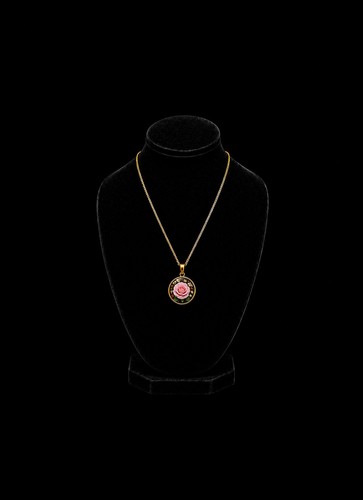 Collier rose pendentif - collier,