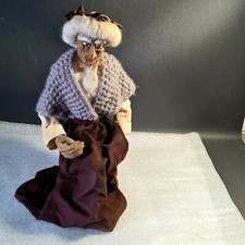 ? Grande ancienne marionnette en bois à fil hauteur 45 cm grand-mère