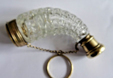 ANCIEN FLACON A ODEURS CRISTAL INCOLORE  XIX AVEC SON  BOUCHON INTERIEUR