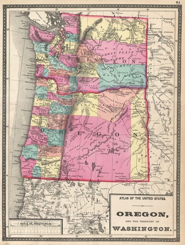 1872 walling map washington - 1872, of