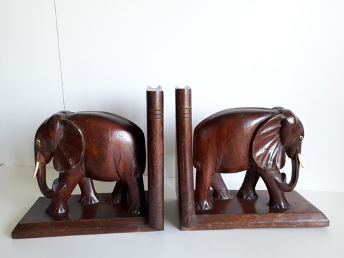Serre livres 2 éléphants - serre-,