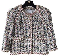 CHANEL VESTE TWEED MULTICOLORE