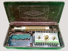 Ancien coffret rasoir ART DECO GILLETTE BOITE EN BAKELITE MADE IN USA