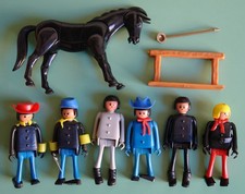 PLAY-BIG - Lot de 6 Figurines Vintage plus un Cheval Western Nordistes Sudiste