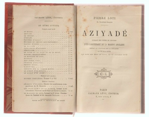 Pierre loti aziyadé - ,