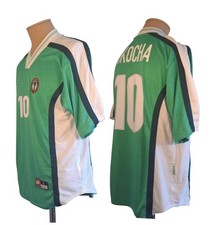 L NIGERIA 1998 #10 OKOCHA HOME FOOTBALL SHIRT SOCCER JERSEY NIKE 