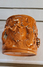 Pot en faïence de Langeais marron et platine