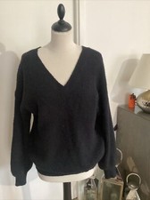 Pull VINTAGE DRESSING 38/40/42 noir très bon état col V devant et derrière 
