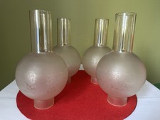 anciens verres gravés pour lampe, 4 Verres