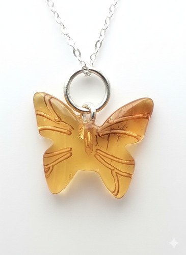 Pendentif papillon ambre - papillon,