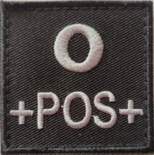 ECUSSON O+ NOIR SCRATCH GROUPE SANGUIN O POS POSITIF INSIGNE PATCH SECOURISTE