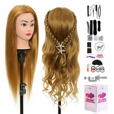 Neverland Tete a Coiffer Tête à Coiffer Professionnelle 80 Vrai Cheveux Tête ...