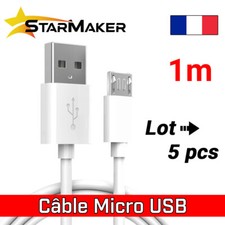 Câble Micro USB 1M - Chargeur Android pour Samsung Huawei Sony - Lot 5 pcs