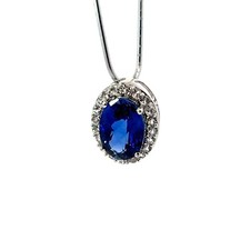 Argent Sterling Saphir Bleu &