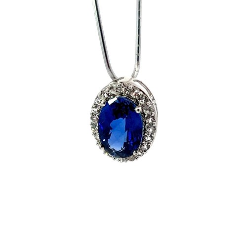Argent sterling saphir bleu - bleu, &