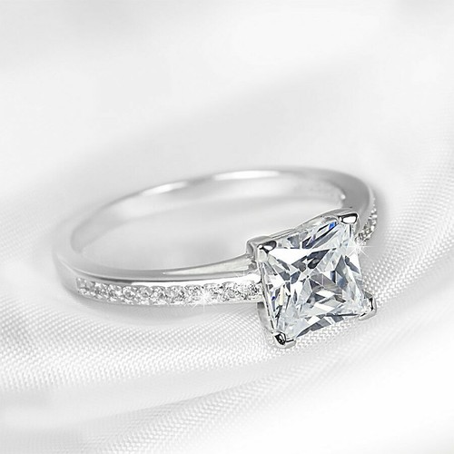 Bague fiançailles blanche - bague,
