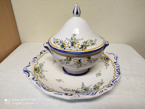 Ancien plat soupière - +,