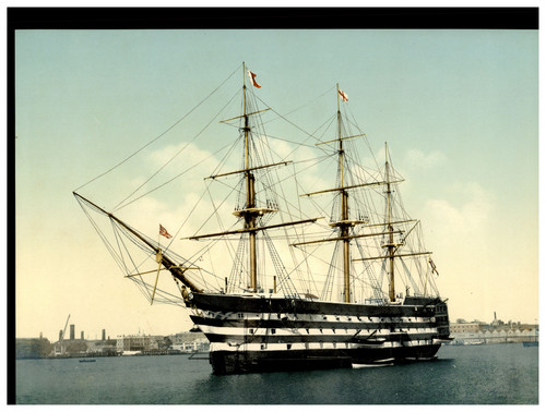 Hms victory vintage photochrom - hms,