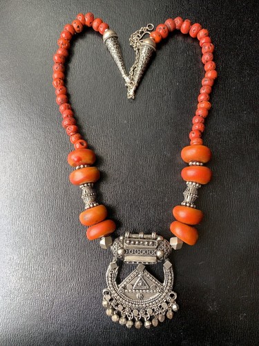 Collier ancien ethnique argent - collier,