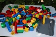 Lot Lego Duplo brique jaune rouge vert bleu + plaque