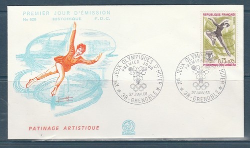 Enveloppe 1er jour patinage - enveloppe,