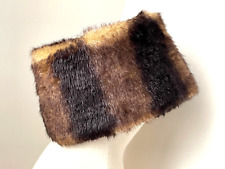 Foulard Echarpe Col fausse Fourrure Marron Neuf 12,5 x 51cm