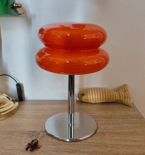 Lampe verre rouge orangé - verre, "orangé"