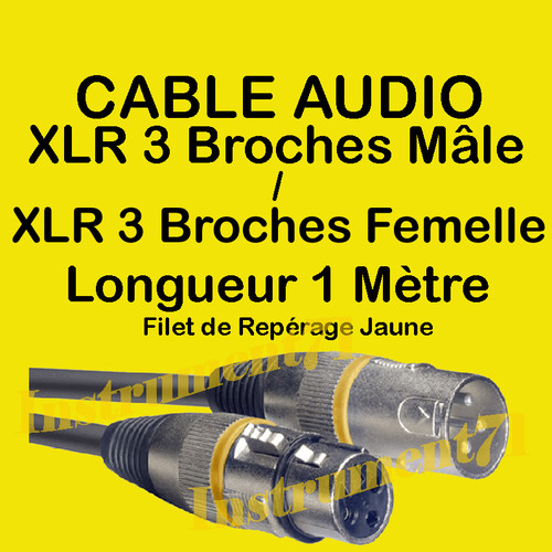 Câble xlr mâle vers - 1,
