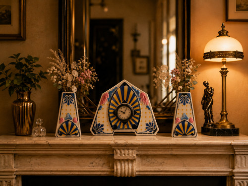 Garniture cheminée art - garniture,