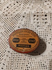 Ancienne boite métal Pastilles VICHY ETAT, Etablissement VICHY double face