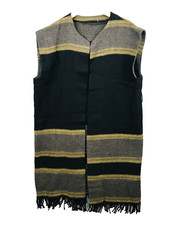 Gilet long femme marron - long,