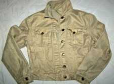 ESTIVALE Veste en jean CROPPED beige doré PROMOD blouson COURT Mordoré 36/38 OR