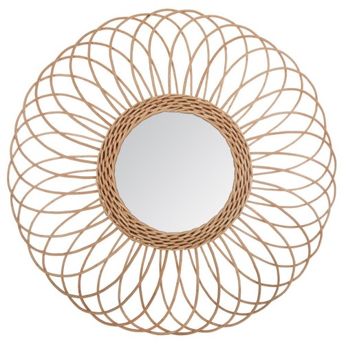 Miroir rotin rosace - miroir, "rosace"