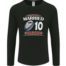 T-Shirt À Manches Longues Rugby Pour Hommes 10 Ans D'Anniversaire De Mariage 10e