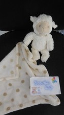 262B/ doudou peluche couverture mouchoir polaire mouton blanc beige I2C