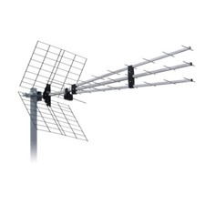 Antenne TV TNT Extérieure Trinappe DVB-T DVB-T2 13,5 dBi F Filtre Passif 4G LTE 