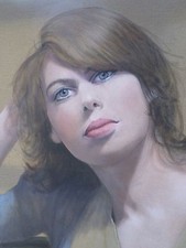 PAULINE GAGNON- 1955-Canada-Tableau/ acrylique-portrait femme-Anne-painting 