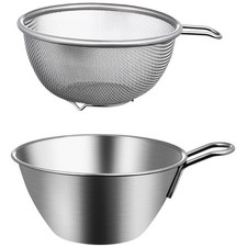  Bassine Inox Passoir Panier Passoire Alimentaire Acier Inoxydable